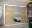 250 cm de large Armoire à portes coulissantes avec 3 portes | 10 casiers | 2 tringles à vêtements | Couleur: Chêne Sonoma / Blanc Abbildung