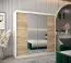 200 cm de large Armoire à portes coulissantes avec 10 casiers et 2 portes | Couleur: Chêne Sonoma  / Blanc | Laminée Abbildung