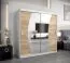 200 cm de large Armoire à portes coulissantes avec 10 casiers et 2 portes | Couleur: Chêne Sonoma / Blanc | Laminée Abbildung