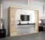 250 cm de large Armoire à portes coulissantes avec 3 portes | 10 casiers | 2 tringles à vêtements | Couleur: Chêne Sonoma Abbildung