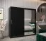 200 cm de large Armoire à portes coulissantes avec 2 portes | 10 casiers | 2 tringles à vêtements | Couleur: Noir Abbildung