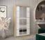 100 cm de large Armoire à portes coulissantes avec 5 casiers et 2 portes | Couleur : Chêne Sonoma / Blanc | Laminée Abbildung
