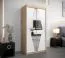 100 cm de large Armoire à portes coulissantes avec 5 casiers et 2 portes | Couleur : Chêne Sonoma / Blanc | Laminée Abbildung