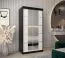 100 cm de large Armoire à portes coulissantes avec 2 portes | 5 casiers | 2 tringles à vêtements | Couleur : Blanc / Noir Abbildung