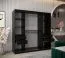 200 cm de large Armoire à portes coulissantes avec 10 casiers et 2 portes | Couleur: Blanc / Noir | Laminée Abbildung