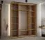 Armoire à portes coulissantes Mina | Blanc et chêne | 235,2 x 190 x 60 cm | Design moderne et robuste