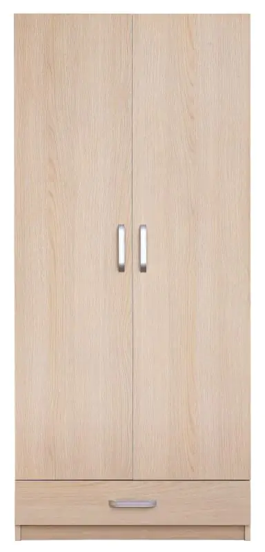 Armoire à portes battantes / penderie Kisaran 17, couleur : Chêne de Sonoma - Dimensions : 180 x 80 x 50 cm (H x L x P)