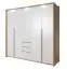 Armoire / armoire à portes battantes Kelibia 05, couleur : chêne / blanc mat - 214 x 225 x 60 cm (h x l x p)