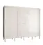 Armoire grand format avec aspect marbre Jotunheimen 167, Couleur : Blanc - Dimensions : 208 x 250,5 x 62 cm (H x L x P)