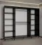 Armoire à portes coulissantes avec 10 compartiments Jotunheimen 288, couleur : noir - Dimensions : 208 x 250,5 x 62 cm (H x L x P)