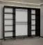 Armoire moderne à portes coulissantes Jotunheimen 144, Couleur : Noir - Dimensions : 208 x 250,5 x 62 cm (h x l x p)