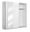 Armoire à portes coulissantes / armoire Sabadell 12, couleur : blanc / blanc brillant - 222 x 229 x 64 cm (H x L x P)