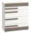 Commode Knoxville 08, couleur : pin blanc / gris - Dimensions : 96 x 86 x 42 cm (H x L x P), avec 4 tiroirs
