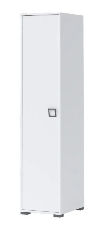 Étroite 44 cm de large Armoire avec 1 porte | tringle à vêtements | Couleur: Blanc Abbildung