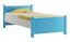 Lit pour enfant en pin massif | Finition blanc et bleu | Sommier à lattes inclus | 80 x 200 cm