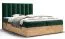 Lit Boxspring au design élégant Pilio 03, Couleur : Vert / Chêne Golden Craft - Surface de couchage : 140 x 200 cm (l x L)