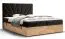 Elégant lit boxspring avec espace de rangement Pilio 22, Couleur : Noir / Chêne Golden Craft - Surface de couchage : 160 x 200 cm (l x L)