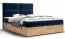 Exceptionnel lit double avec espace de rangement Pilio 40, Couleur : Bleu / Chêne Golden Craft - Surface de couchage : 160 x 200 cm (l x L)