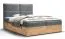 Lit boxspring avec tissu velours doux Pilio 39, Couleur : Gris / Chêne Golden Craft - Surface de couchage : 160 x 200 cm (l x L)