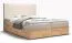 Lit boxspring design Pilio 66 | Beige & chêne Golden Craft | 160 x 200 cm | 2 espaces de rangement | Matelas Bonell H3