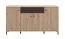 Commode / Trois portes battantes / 1 tiroir / Couleur : Chêne Artisan / Noir / 6 compartiments / Dimensions : 170 x 40 x 90 cm / Buffet / ABS protection des bords