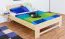 Lit pour enfant ou adolescent en hêtre massif naturel 140 x 200 cm | Sommier inclus | Design moderne | Grande stabilité