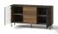 Commode design Mairenke 05 | Noyer & Noir mat | 79 x 150 x 40 cm | Rangement spacieux