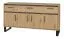 Buffet Kanel 08 | Chêne & Anthracite | 83 x 160 x 41 cm | Style moderne, 4 portes, 3 tiroirs