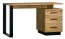 Bureau Trevalli 8, Couleur : Chêne / Noir - Dimensions : 75 x 135 x 56 cm (H x L x P)