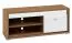Meuble TV Tempe 10 | Noyer & Blanc Brillant | 56 x 138 x 41 cm | 1 porte, 3 compartiments