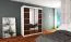 150 cm de large Armoire à portes coulissantes avec 5 casiers et 2 portes | Couleur: Blanc / Noir | Laminée Abbildung