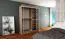 150 cm de large Armoire avec 2 portes | 5 casiers | Couleur: Noir Abbildung