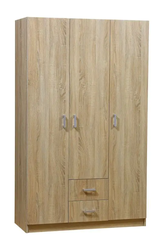 Armoire à portes battantes / armoire Plata 09, couleur : chêne sonoma - 201 x 120 x 53 cm (H x L x P)