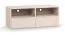 Meuble TV bas beige | 2 tiroirs soft-close | 2 compartiments | 120 x 47 x 46,5 cm | Passages de câbles intégrés