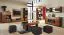 Armoire murale Postira 18 | Noyer/Noir | 120 x 42 x 34 cm | Porte droite | Design moderne