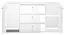 Commode design blanc brillant | 2 portes, 3 tiroirs, 4 compartiments | 85 x 160 x 41 cm | Série Sydfalster