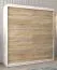 Armoire à portes coulissantes / Penderie Jan 04A, Couleur : Blanc mat / Chêne de Sonoma - Dimensions : 200 x 180 x 62 cm ( H x L x P)