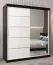 Armoire à portes coulissantes Jan 04B avec miroir | Noir / Blanc mat | 200 x 180 x 62 cm
