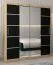 Armoire portes coulissantes avec miroir Jan 04D | Chêne Sonoma/Wengé | 200 x 180 x 62 cm | Design moderne