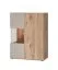 Vitrine / Éclairage LED inclus / Couleur : Chêne Viking / Cachemire / Fonction push-to-open / Dimensions : 90 x 40 x 120 cm / 6 compartiments / Pour le salon