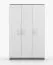 Armoire penderie Smolikas 116 | 3 portes battantes | Blanc & chêne Sonoma | 9 compartiments | 192 x 120 x 50 cm | Poignées bois
