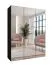 Armoire de chambre à coucher avec miroir / Couleur : Noir / Fonction soft-close / Poignées : Noir / Dimensions : 150 x 52 x 202 cm / 2 compartiments / Penderie / ABS / 2 tringles à vêtements