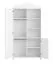 Chambre de bébé Armoire / Couleur : blanc / 2 portes / Chambre d'enfant / Fonction Soft-Close / Poignées rondes / 2 tringles à vêtements / 6 compartiments / Protection des bords ABS