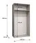 Penderie / Armoire à portes battantes avec 1 tringle à vêtements / Couleur : Noyer / 1 mètre de large / 1 compartiment / Poignées : Argentées / 1 porte miroir