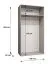 Penderie avec une porte miroir / Couleur : Noyer / Système de fermeture Soft-Close / 1 tringle / 1 mètre de large / Poignées : Argent / Armoire à portes battantes