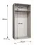 Armoire à portes battantes / Penderie / 1 mètre de large / ABS protection des bords / Poignées : Noir / Couleur : Noir / Dimensions : 100 x 52 x 202 cm / Pour chambre à coucher