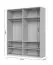 Armoire moderne à quatre portes vitrées Neiafu 11, avec éclairage intérieur, couleur : cachemire, système de fermeture en douceur, dimensions : 224 x 182 x 56 cm