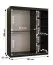 Armoire élégante Balmenhorn 84 avec porte miroir | Noir mat | 200 x 150 x 62 cm | 5 compartiments, 2 tringles
