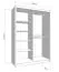 Armoire à portes coulissantes / Penderie / 1 porte miroir / Couleur : Blanc opaque / 2 tringles à vêtements / 5 compartiments / Dimensions : 155 x 60 x 215,5 cm / Chants ABS