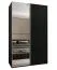 Penderie / Armoire à portes coulissantes / Couleur : Noir / 2 tringles à vêtements / 245,5 x 150 x 64 cm / Soft-Close / 2 portes coulissantes / Miroir / 6 compartiments